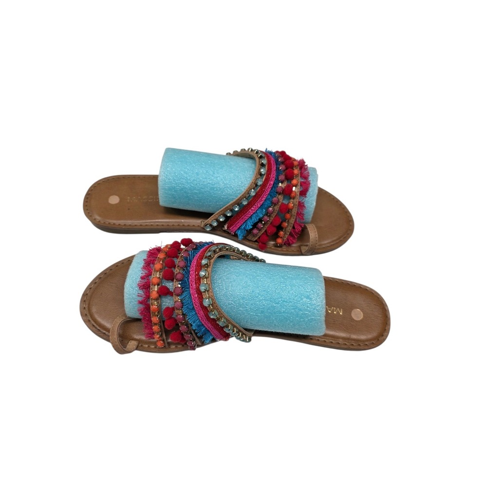 Massini Multimedia‎ Embellished Strappy Toe  Loop Sandals Size 11